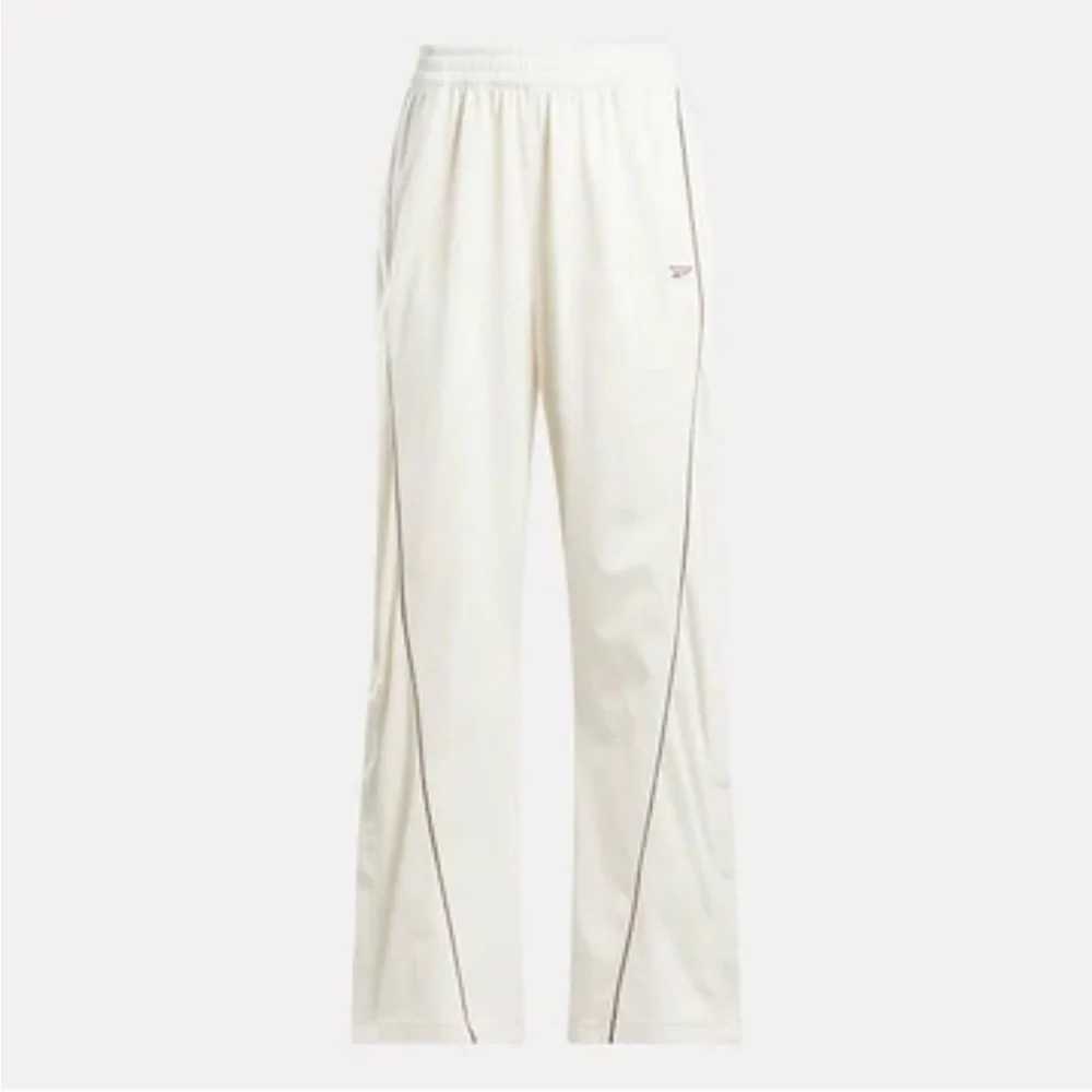 Reebok Baseball Creme & Brown Stripe Highrise Loose Track Pant Small - Picture 3 of 16